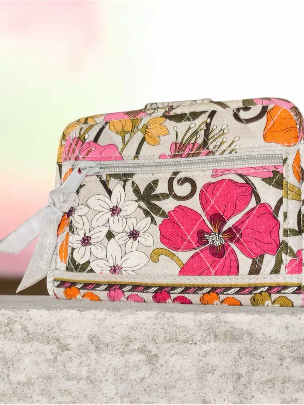 Vera Bradley retired Tea Garden Floral Quilted Crossbody Bag Set - Pink Multi - Picture 5 of 15